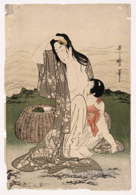 パールダイバーズ 1802 喜多川歌麿 浮世絵美人画油絵